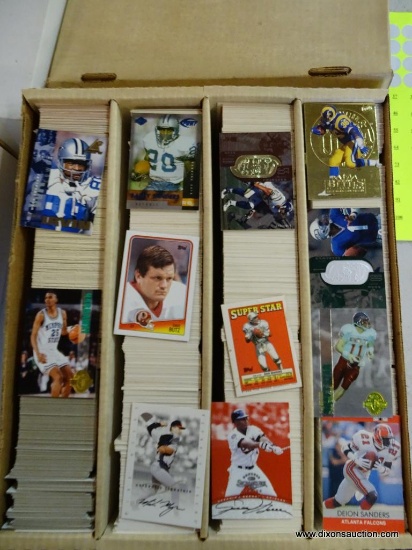 BOX OF UNRESEARCHED BASEBALL AND FOOTBALL CARDS; BOX OF 3,200 UNRESEARCHED BASEBALL AND FOOTBALL