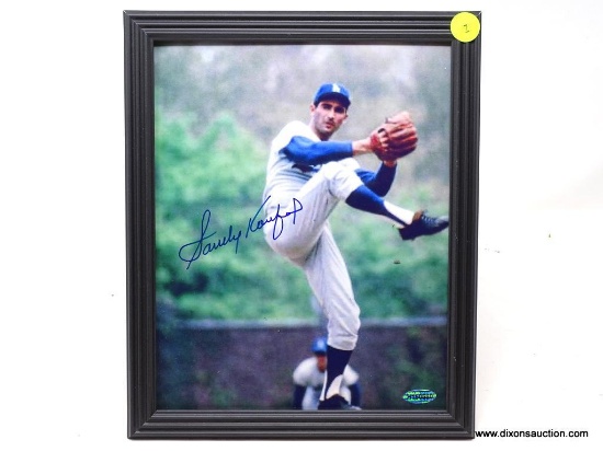 SANDY KOUFAX AUTOGRAPHED FRAME; SANDY KOUFAX AUTOGRAPHED FRAMED PHOTO. COMES IN BLACK FRAME AND