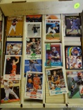 BOX OF UNRESEARCHED BASKETBALL AND FOOTBALL CARDS; BOX OF 3,200 UNRESEARCHED '89-90 HOOPS AND '90-91