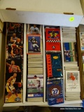 BOX OF UNRESEARCHED BASKETBALL, FOOTBALL, AND BASEBALL CARDS; BOX OF 3,200 UNRESEARCHED BASKETBALL,