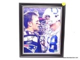 BRADY AND MANNING AUTOGRAPHED FRAME; TOM BRADY AND PEYTON MANNING AUTOGRAPHED FRAMED PHOTO. COMES IN