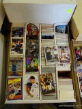 BOX OF UNRESEARCHED FOOTBALL, BASKETBALL, BASEBALL, AND RACING CARDS; BOX OF 3,200 UNRESEARCHED