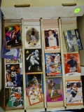 BOX OF UNRESEARCHED BASKETBALL, FOOTBALL, AND HOCKEY CARDS; BOX OF 3,200 UNRESEARCHED TOPPS FOOTBALL