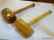 LOT OF WOODEN MALLETS; 2 PIECE LOT OF WOODEN MALLETS TO INCLUDE 1 DARK WOOD AND 1 LIGHT WOOD