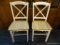 LOT OF MATCHING WHITE CHAIRS; 2 PIECE LOT OF MATCHING WHITE TABLE CHAIRS WITH A ROUNDED TOP AND A