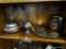 LOT OF ASSORTED SILVERPLATE; 7 PIECE SET TO INCLUDE A ENGLISH SILVER BY LEONARD SILVER LIDDED DOUBLE