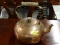 COPPER TEAPOT; OLD DUTCH SOLID COPPER TEAPOT WITH WOOD AND BRASS HANDLE.