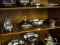 SHELF LOT OF SILVER PLATE; LOT CONTAINS AN OLDE ENGLISH EP BOWL, A LARGE PLAIN BOWLAND A BARBOUR