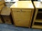 WOODEN FILING CABINET; WOOD CRAFT COMPANY WOODEN FILING CABINET WITH 2 DRAWERS WITH CARVED HANDLES,