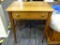 WOODEN SIDE TABLE; WOOD GRAIN SIDE TABLE WITH 1 DOVETAIL DRAWER WITH WOODEN KNOBS STANDING ON 4 TALL