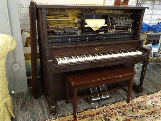 VINTAGE FOSTER & CO. PIANO; VINTAGE DARK CHERRY FOSTER & CO. ROCHESTER -  NEW YORK PIANO. MEASURES 60 | Estate & Personal Property Furniture Vintage  Furniture | Online Auctions | Proxibid