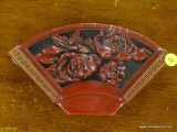 ORIENTAL FAN SHAPED CARVING; ORIENTAL FAN SHAPED CARVING WITH A REMOVABLE BACK THAT HAS ORIENTAL