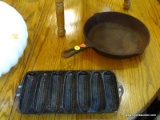 LOT OF CAST IRON PANS; 2 PIECE LOT OF CAST IRON PANS TO INCLUDE A CAST IRON SKILLET AND A CAST IRON