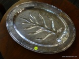 CONCORD SILVERPLATE MEAT TRAY; FOOTED SILVERPLATE MEAT SERVING AND CARVING PLATTER WITH THE 