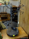 FAIRY LIGHT LAMP; BLACK ROUND BASE WITH 3 TIERED POSTS THAT EACH HAVE 20 SMALL FAIRY LIGHTS AT THE