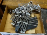 TRAY LOT OF AMERICAN FLYER TRACK; TRAY LOT OF OVER 10- 3 RAIL TRAIN TRACK SEGMENTS.