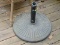 (DECK) UMBRELLA STAND; CAST METAL UMBRELLA STAND- 21 IN DIA. X 16 IN H