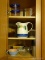 (KIT) CABINET LOT; LOT INCLUDES- WOODEN SALAD BOWL, 2 MEASURING CUPS, PLASTIC FOOD STORAGE