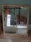 (UPBED) MIRROR; WHITE AND GOLD FRAMED MIRROR- 22 IN X 17.5 IN