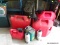 (GARAGE) CAN LOT; 5 GAS CANS- 1 METAL 5 GAL CAN, 3 -5 GAL CONTAINERS AND A 1 GAL. CONTAINER