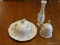 (DR) 3 PC. OF LENOX; 3 PC. OF LENOX BUTTERFLY MEADOW- 9 IN BUD VASE, BUTTER DISH AND HONEY POT