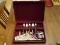 (DR) FLATWARE; 47 PCS. OF ROGERS ROSE PATTERN SILVERPLATE FLATWARE AND BOX- 8 KNIVES, 14 TEASPOONS,