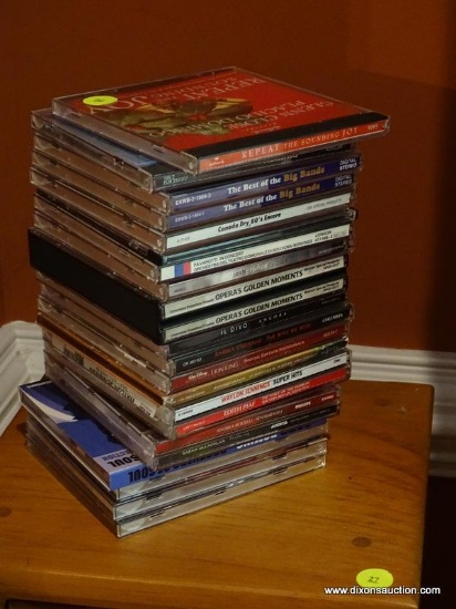 (LR) CDS; LOT OF CDS TO INCLUDE- WAYLON JENNINGS, FATS DOMINO, BARBRA STREISAND, OPERA, BIG BAND,