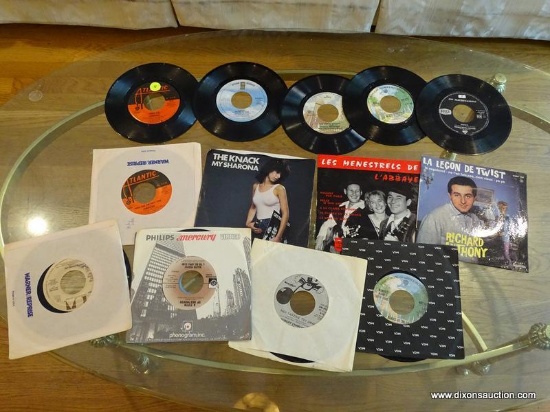 (LR) RECORDS; LOT OF 45 RPM RECORDS TO INCLUDE- FOREIGNER, JOE WALSH, MANFRED MANN'S EARTH BAND, THE
