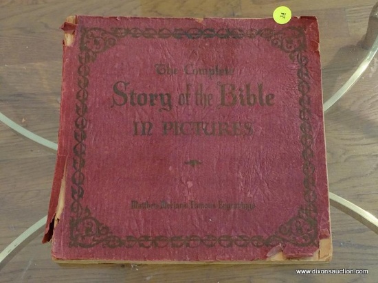 (LR) ANTIQUE BOOK, ANTIQUE BOOK- STORY OF THE BIBLE BY MATTHEW MERIAN WITH HIS ENGRAVINGS