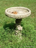 (BCKYRD) BIRD BATH; 2 PC CONCRETE BIRD BATH-20 IN DIA. X 28 IN H