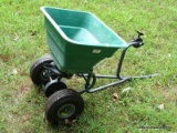 (SHED) SPREADER; PULL BEHIND LAWN SPREADER- 21 IN X 38 IN X 23 IN