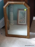 (UPBED) VINTAGE MIRROR; VINTAGE GOLD MIRROR- 14 IN X 21 IN