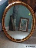 (UPBED) MIRROR; OVAL GOLD MIRROR- 18 IN X 23 IN