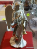 (UPBED) LENOX ANGEL; LENOX BAROQUE ANGEL WITH HORN IN ORIGINAL BOX- 9 IN H