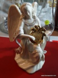 (UPBED) LENOX ANGEL; LENOX BAROQUE ANGEL WITH HARP IN ORIGINAL BOX- 7 IN