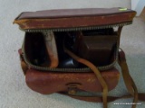 (UPBED) VINTAGE CAMERA; VINTAGE MINOLTA AUTOCORD MOVIE CAMERA WITH LEATHER CASE AND ACCESSORIES