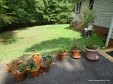 (OUT GARAGE) LARGE LOT OF PLANTERS; LOT OF VARIOUS SIZE TERRACOTTA AND VINYL PLANTERS