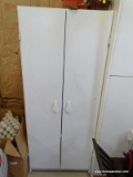 (GARAGE) CABINET; 2 DOOR STORAGE CABINET AND INCLUDES CONTENTS- 24 IN X 13 IN 64 IN- CONTENTS-