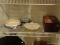 (KIT) LOT OF ASSORTED SILVERPLATE; 2 SHELF LOT TO INCLUDE SEVERAL SILVERPLATE SERVING DISHES, A
