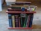 (GARAGE) HANGING CABINET; HANGING WOODEN BOOK DESIGNED WALL CABINET- 16 IN X 5 IN X 18 IN