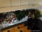 (GARAGE) CHRISTMAS DECORATIONS, 2 CHRISTMAS WREATHS AND 1 STRAND OF GARLAND