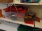 (GARAGE) SHELF LOT; LOT INCLUDES A TERRA COTTA PLANTER, A TOTE FILLED WITH PAPER PLATES/NAPKINS,