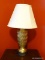 (BED1) LAMP; BRASS LAMP WITH SHADE- 31 IN H