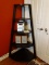 (BED1) CORNER WHATNOT SHELF; CORNER 4 SHELF WHATNOT STAND- 33 IN X 18 IN X 61 IN