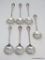 (7) STERLING EMBOSSED & MONOGRAMMED CREAM SOUP SPOONS; MARKED 925/1000. MEASURES 6-3/4