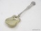J.E. CALDWELL & CO. STERLING SILVER SPOON; HEAVILY EMBOSSED & MONOGRAMMED. WEIGHS APPROX. 3.64 TROY