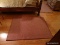 (MBR) 2 AREA RUGS; 2 RED AND CREAM COLORED MACHINE MADE AREA RUGS. LARGEST MEASURES 4 FT X 5 FT 2