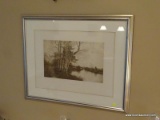 (LR) FRAMED PRINT; FRAMED AND MATTED PRINT TITLED OLL HAUNTS BY S. R . CHAFFEE IN SILVER FRAME- 31