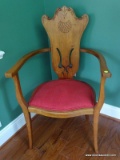 (SUNRM) VICTORIAN CHAIR; VICTORIAN PHOTOGRAPHER'S STYLE CHAIR WITH INCISED CARVING- 24 IN X 18 IN X