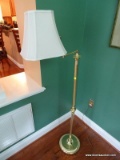 (SUNRM) FLOOR LAMP; BRASS ADJUSTABLE ARM FLOOR LAMP WITH SHADE- 55 IN H